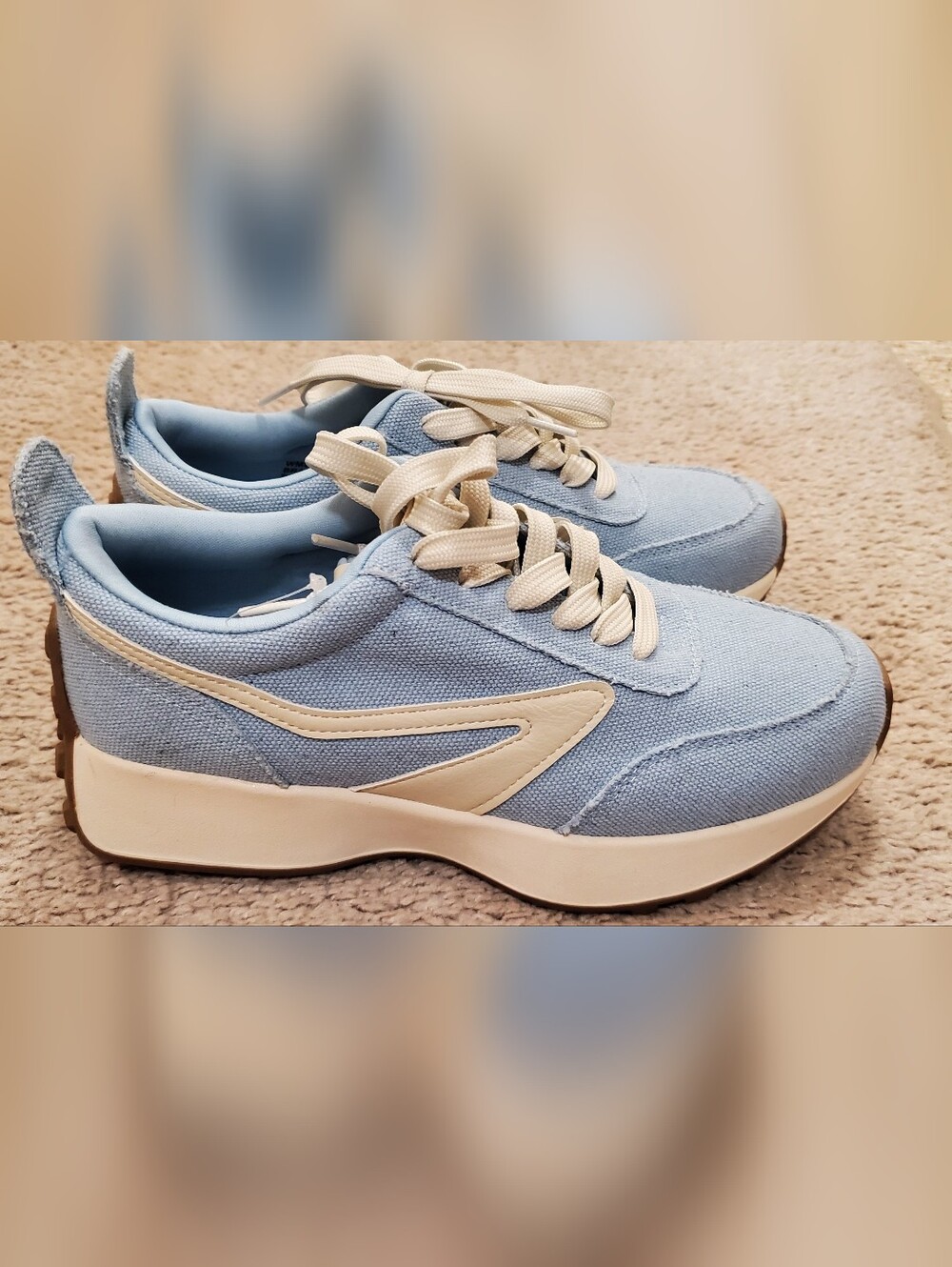 Dolce Vita Baby Blue Platform Canvas Sneakers Size 7
